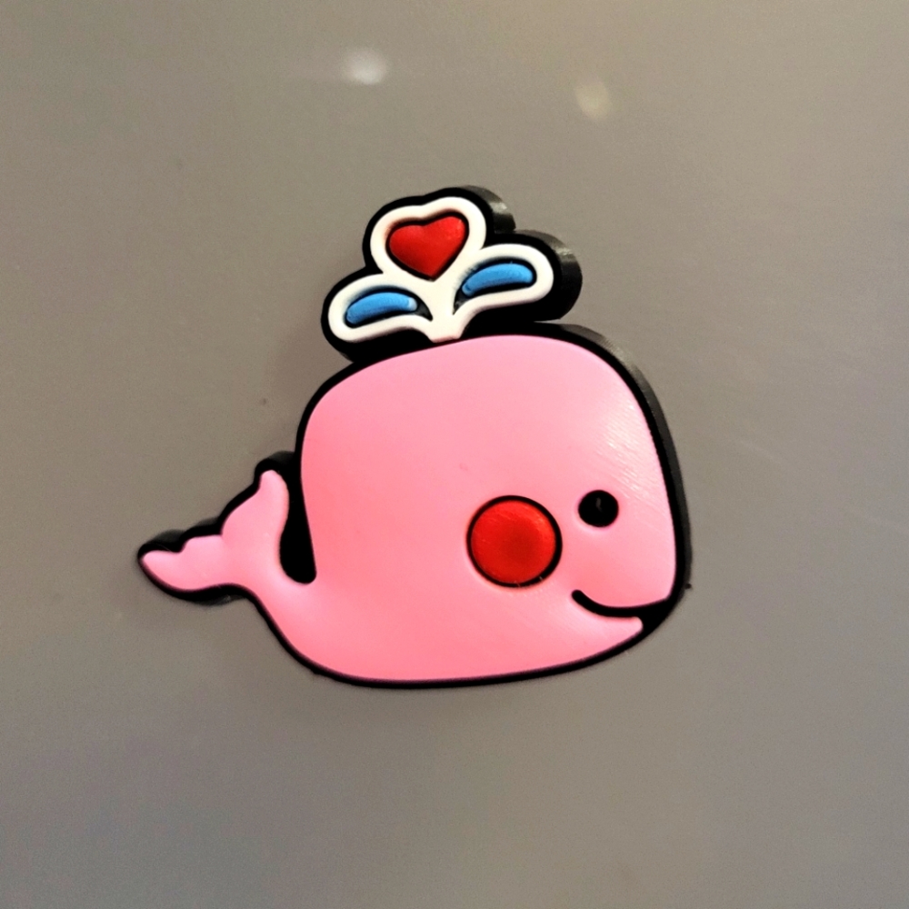 Pink whale croc charm